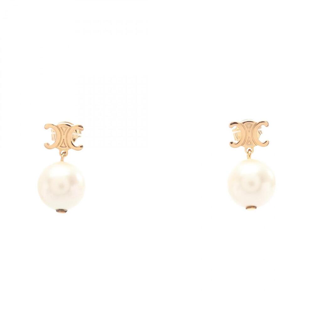 CELINE White Pearl Earrings
